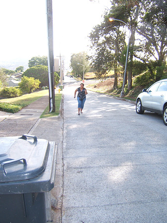 not sure why andrea's running up the hill