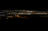 Reykjavik at night from mountaintop