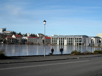Tjornin Pond - mostly frozen